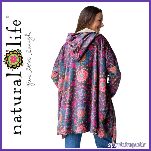 NATURAL LIFE COZY BLANKET KIMONO NWT - Picture 4 of 7